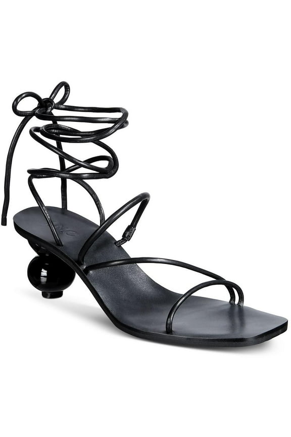 Womens Chedel Faux Leather Square Toe Heels