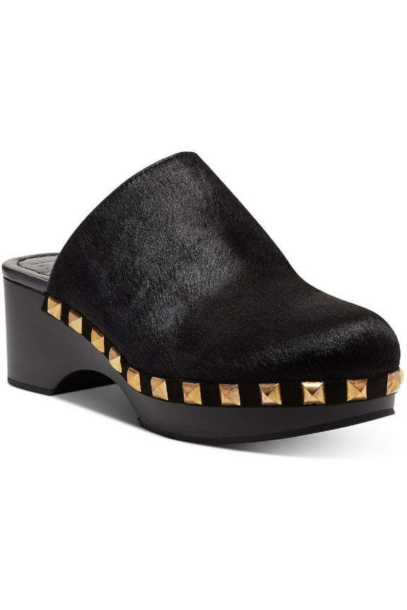 Womens Cianna Calf Hair Closed Toe Mule Sandals