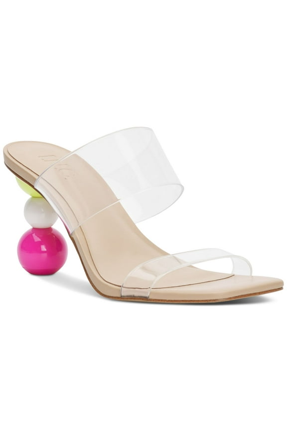 Womens Clear Comfort Lomari Square Toe Sculpted Heel Slip On Heeled Sandal 8 M