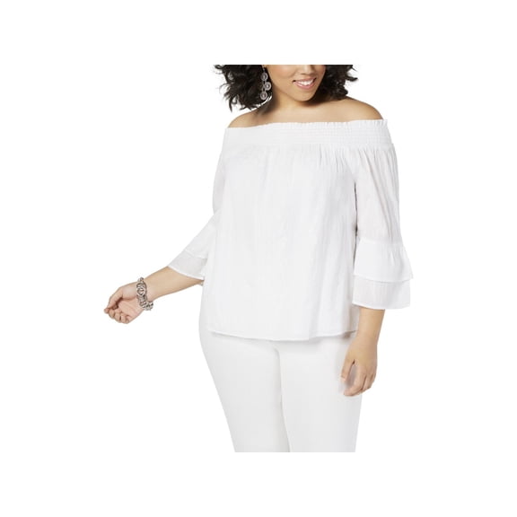 INC Womens Cotton Metallic Top