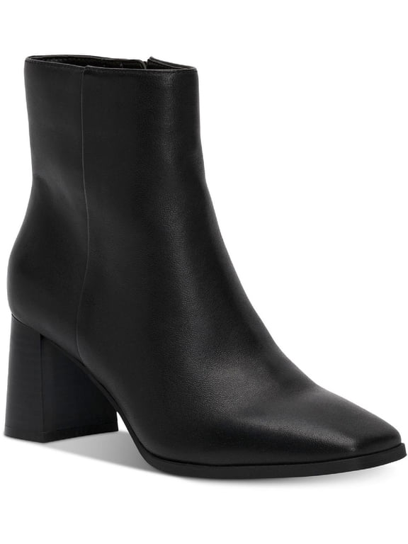 Womens Dasha Leather Square Toe Booties