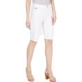 thumbnail image 1 of INC International Concepts Women's High Rise Denim Bermuda Shorts White, 1 of 2