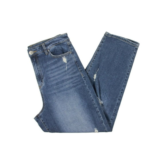 INC International Concepts Womens High Rise Ripped Mom Jeans Medium Indigo 10