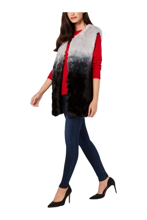 Womens Faux Fur Ombre Vest