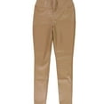 thumbnail image 1 of INC Womens Faux Leather Ankle Pants Tan 14, 1 of 2