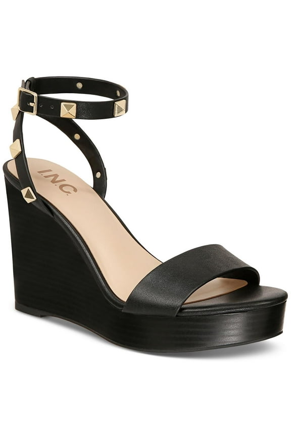 Womens Faux Leather Ankle Wedge Heels