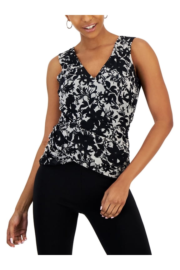 Womens Floral Print Nylon Pullover Top