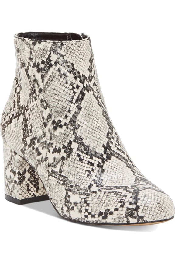 Womens Floriann Faux Leather Snake Print Booties