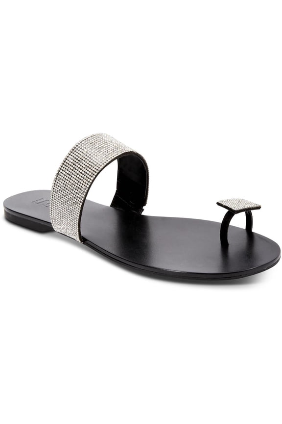 Womens Gavena Faux Leather Slip On Slide Sandals