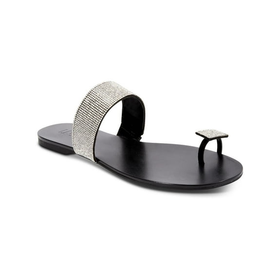 INC Womens Gavena Faux Leather Slip On Slide Sandals