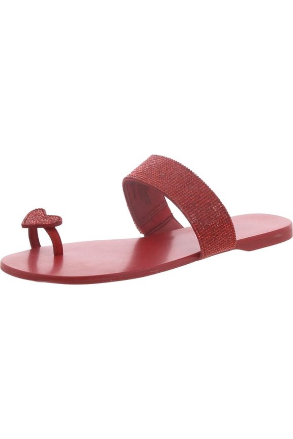 Womens Gavena Rhinestone Flat Slide Sandals