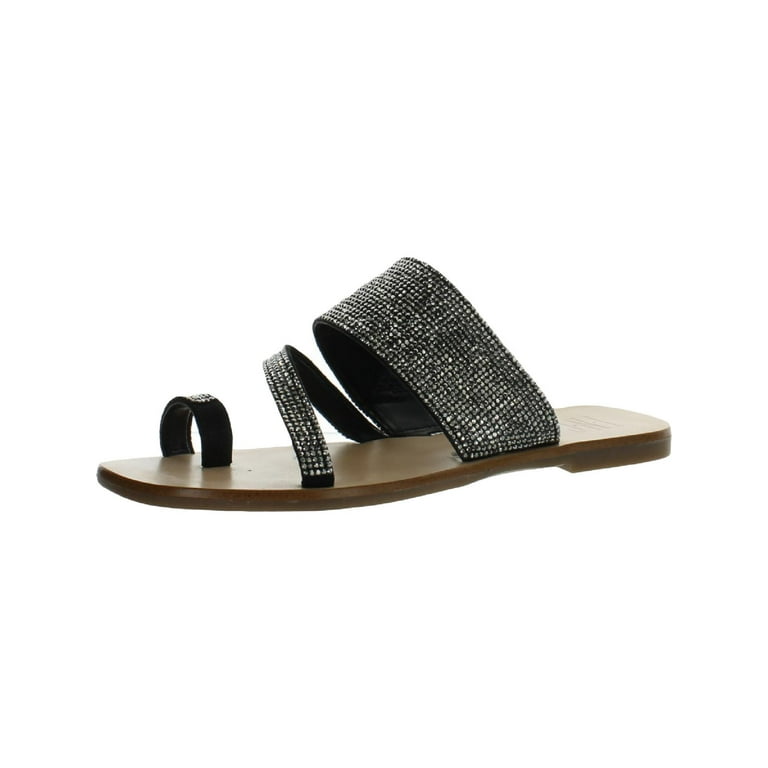 INC Womens Gianolo Embellished Toe Loop Flat Sandals Walmart