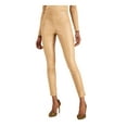 thumbnail image 1 of INC Womens Gold Faux Leather High-rise Skinny Pants 4, 1 of 4