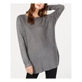 thumbnail image 1 of INC Womens Gray Embellished Long Sleeve Jewel Neck Hi-Lo Sweater XS, 1 of 2