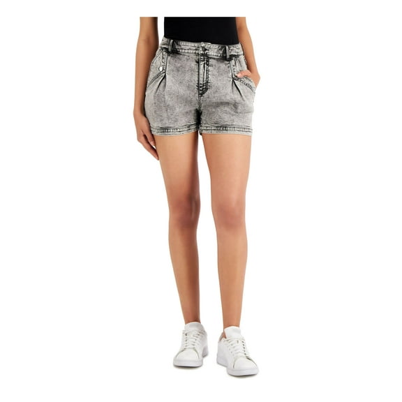 INC Womens Gray Pocketed Zippered Button Closure Acid Wash High Waist Shorts 8\29