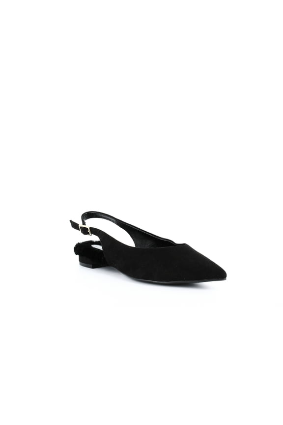 INC Womens Greer Faux Fur Pointed Toe Slingbacks