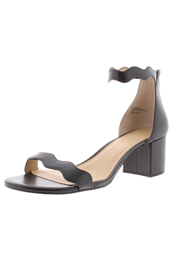 Womens Hadwin Faux Leather Open Toe Heels