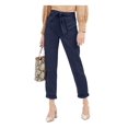 thumbnail image 1 of INC Womens High Rise Tie-Front Straight Leg Pants Navy 6, 1 of 2