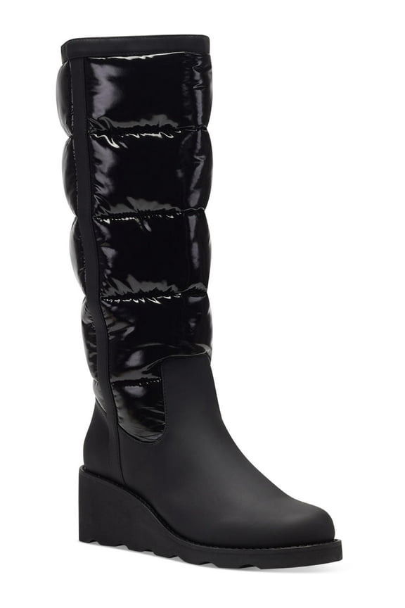 Womens Hiliah Patent Puffy Knee-High Boots