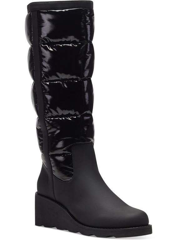 Womens Hiliah Patent Puffy Knee-High Boots