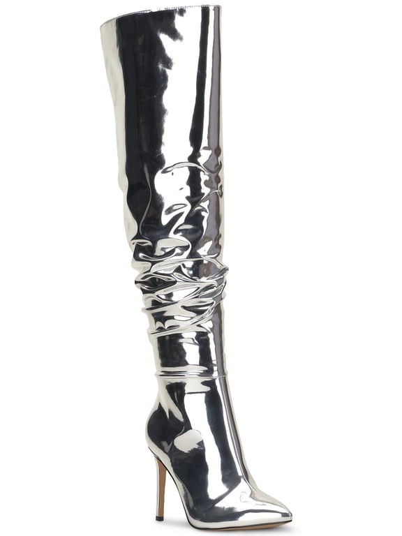 Womens Iyonna Zipper Patent Over-The-Knee Boots