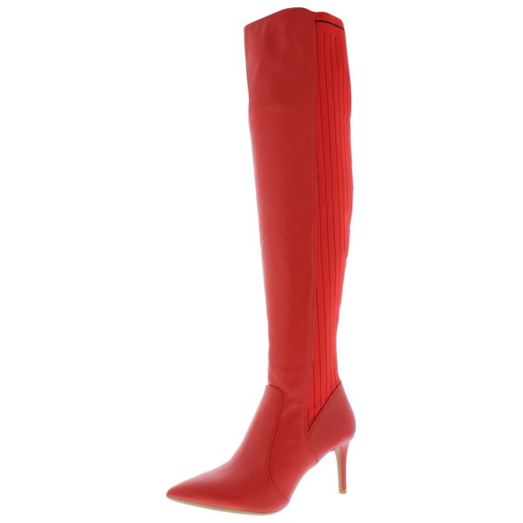 INC Womens Izetta Faux Leather Pointed Toe Over-The-Knee Boots