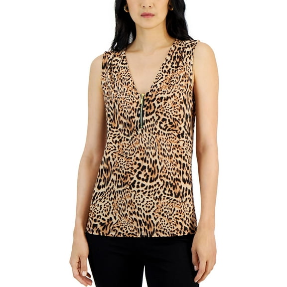 INC Womens Jersey Zip Front Shell