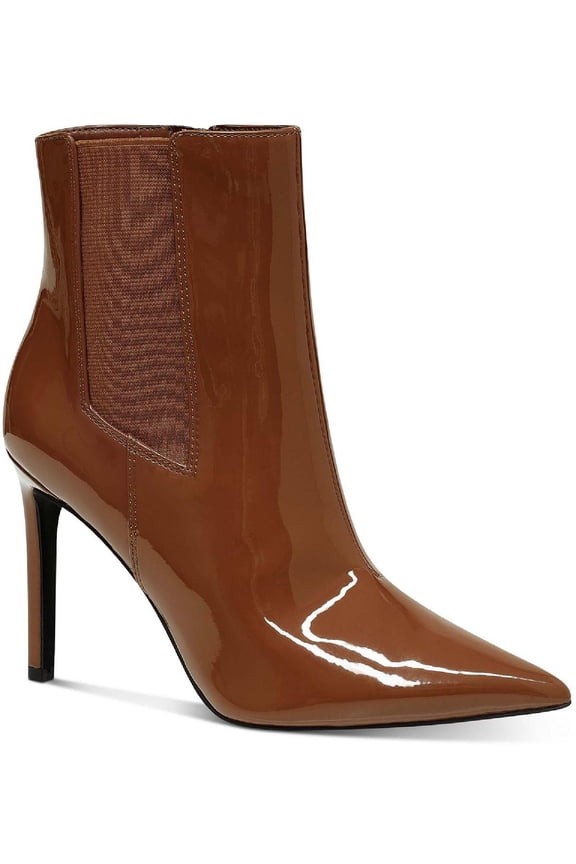 Womens Katalina Faux Leather Pointed Toe Booties
