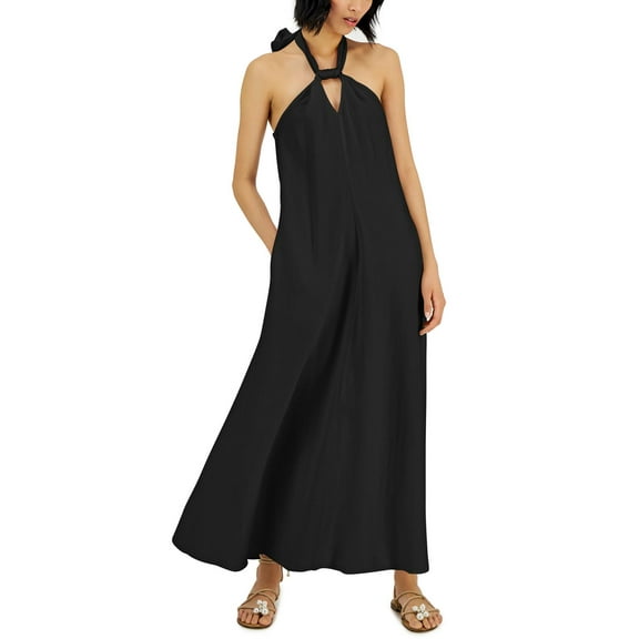 INC Womens Keyhole Neck Maxi Halter Dress