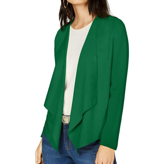 I.N.C Womens Moleskin Cardigan Sweater, Green, Large