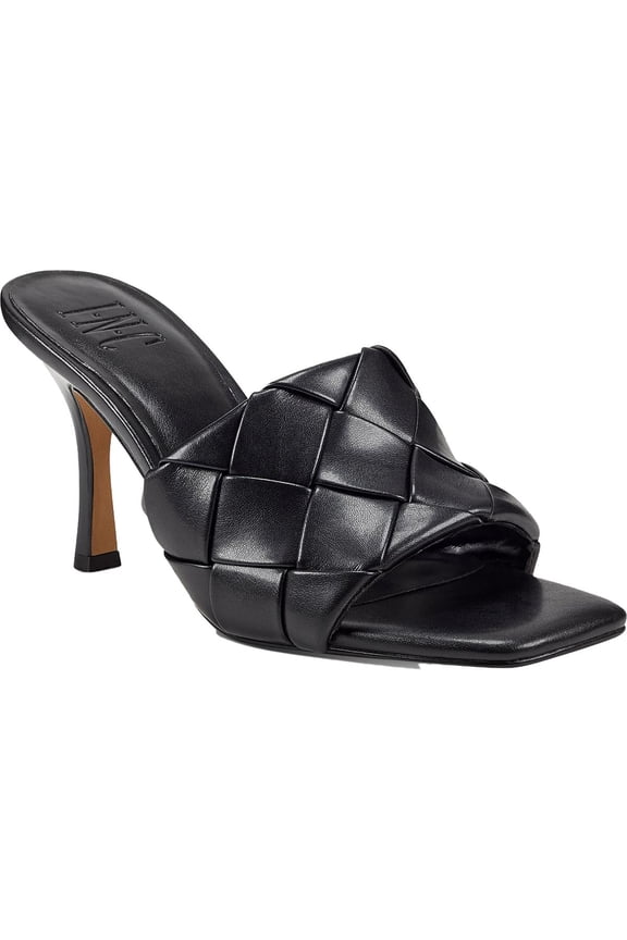 Womens Liah Faux Leather Open Toe Slide