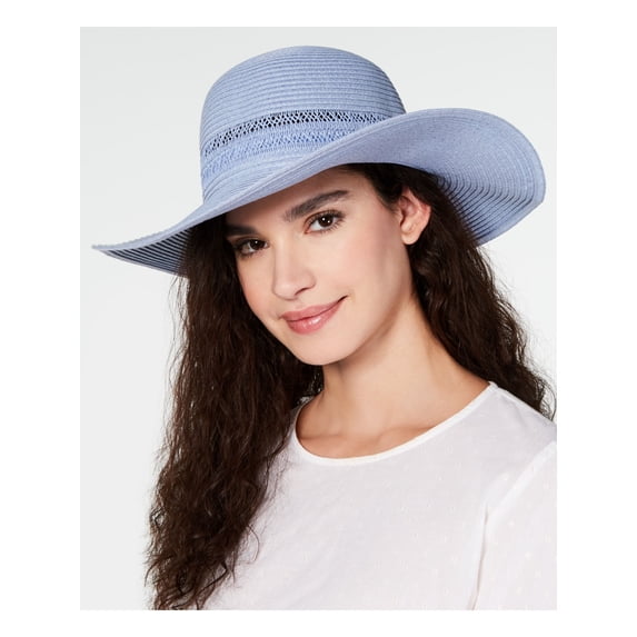 INC Womens Light Blue Elastic Lace-Insert Adjustable Floppy Hat