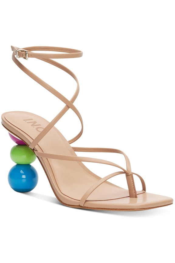 Womens Lilliana Faux Leather Toe Post Ankle Strap
