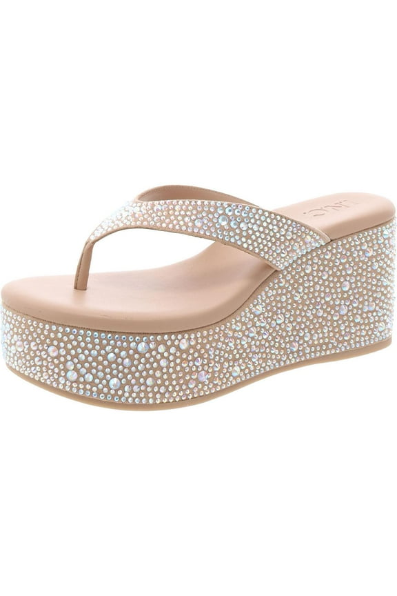 Womens Lolif Rhinestone Open Toe Platform Sandals