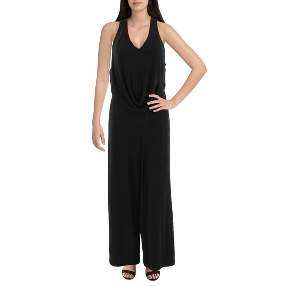 INC International Concepts Womens Halter Jumpsuit Deep Black L