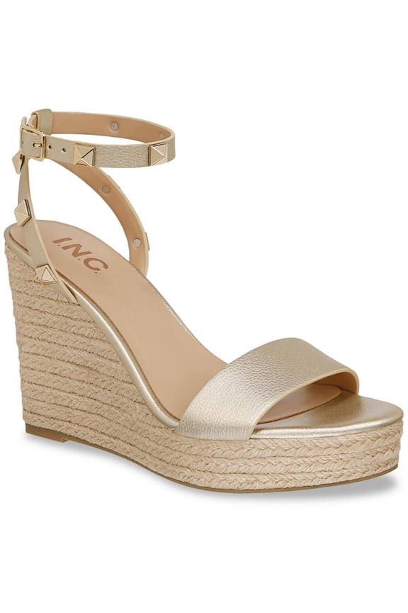 Womens Maverickp Faux Leather Ankle Strap Wedge Sandals