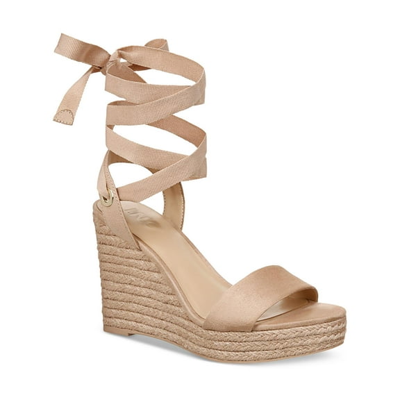 INC Womens Maxx Faux Suede Open Toe Wedge Sandals