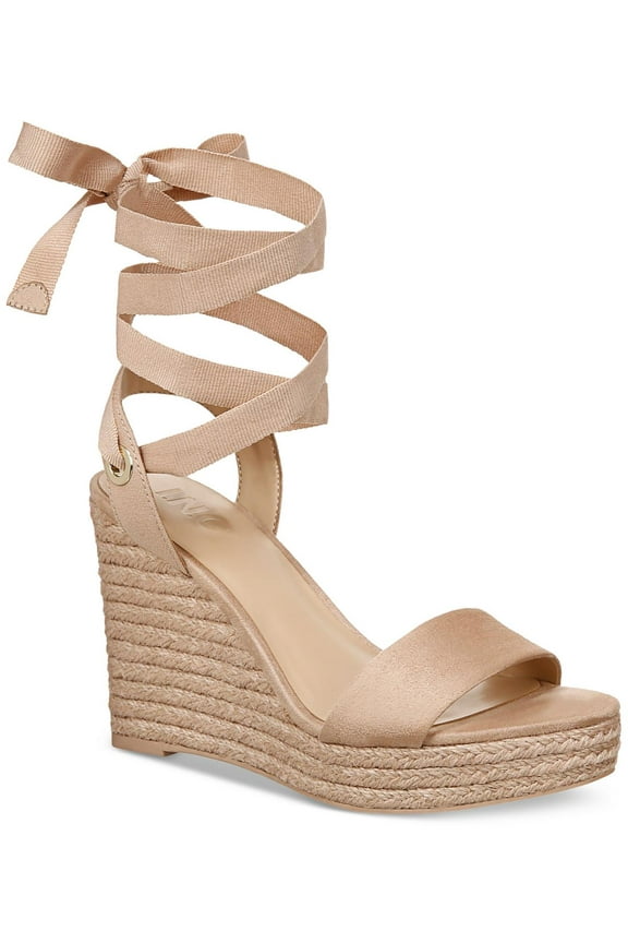 Womens Maxx Faux Suede Open Toe Wedge Sandals