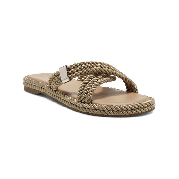 INC Womens Mayleef Rope Cushioned Footbed Slide Sandals