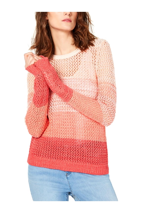 Womens Metallic Knit Pullover Sweater