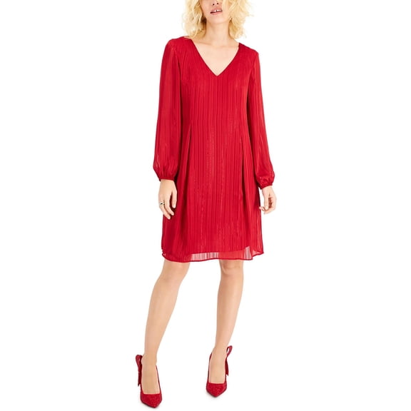 INC Womens Metallic Shift Dress
