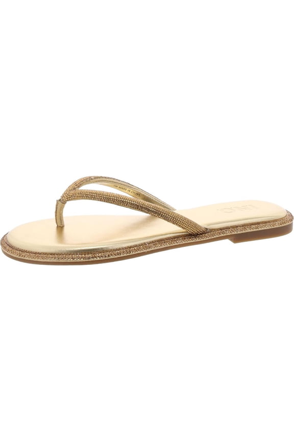 Womens Myrline Rhinestone Textured Thong Sandals