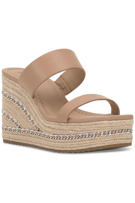Womens NYLANA Square Toe Embellished Wedge Sandals