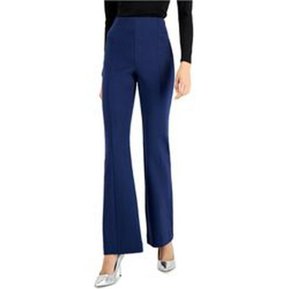 INC Womens Navy Pull-on Pintuck Wear To Work Straight leg Pants 4