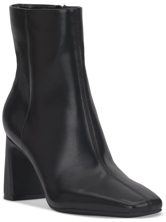 Womens Odelya Faux Leather Square Toe Mid-Calf Boots