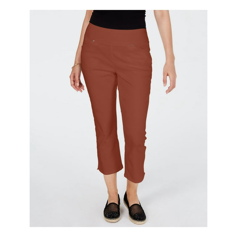 INC Womens Orange Pull on Cropped Pants Size 0 Walmart