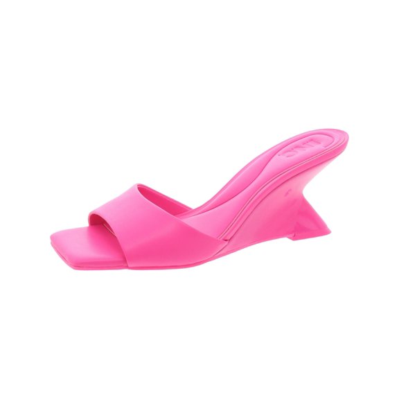 INC Womens Patrise Cushioned Footbed Faux Leather Slide Sandals