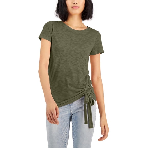 INC Womens Petites Crewneck Cap Sleeve Pullover Top