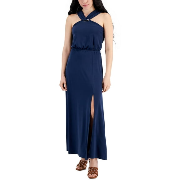 INC Womens Petites Halter Jersey Maxi Dress
