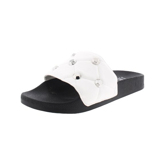 INC Womens Peymin Faux Leather Quilted Flat Sandals